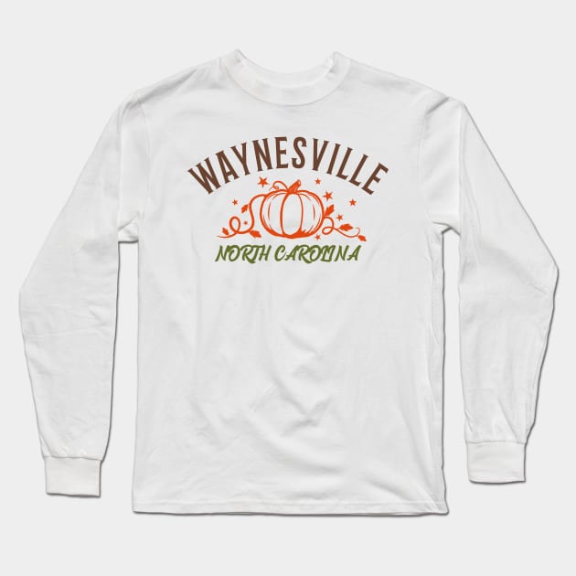 Waynesville, North Carolina Fall Long Sleeve T-Shirt by Mountain Morning Graphics